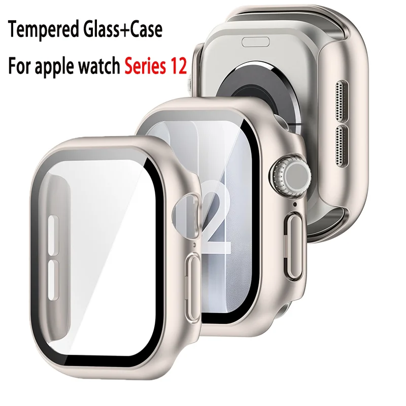 Enhanced PC Full Cover Watch Case with Tempered Glass Screen Protector, Anti‑Scratch Shell