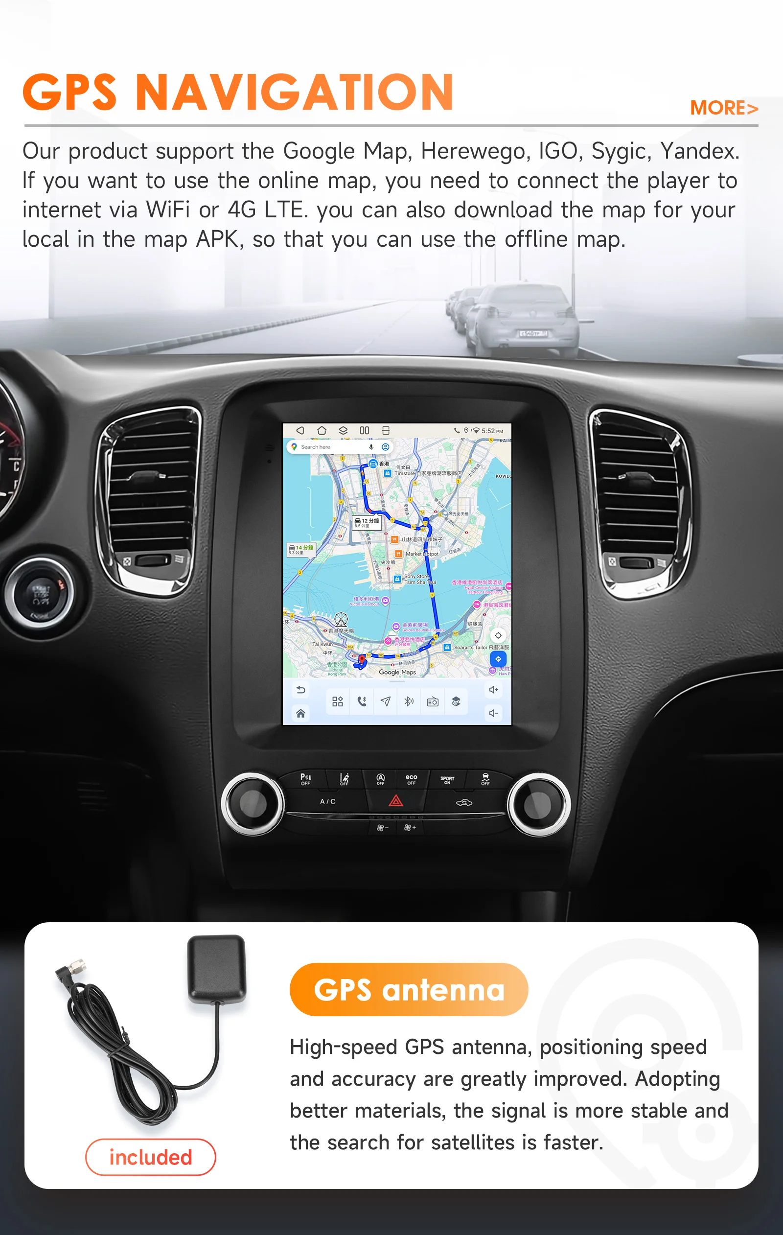 360-Grad-Kamera 9,7 Zoll 2 DIN Android 14 Autoradio für Dodge Durango 2014-2020 Auto-Multimedia-Stereo Carplay Autoradio 4G DSP BT 6115 – Detail 33