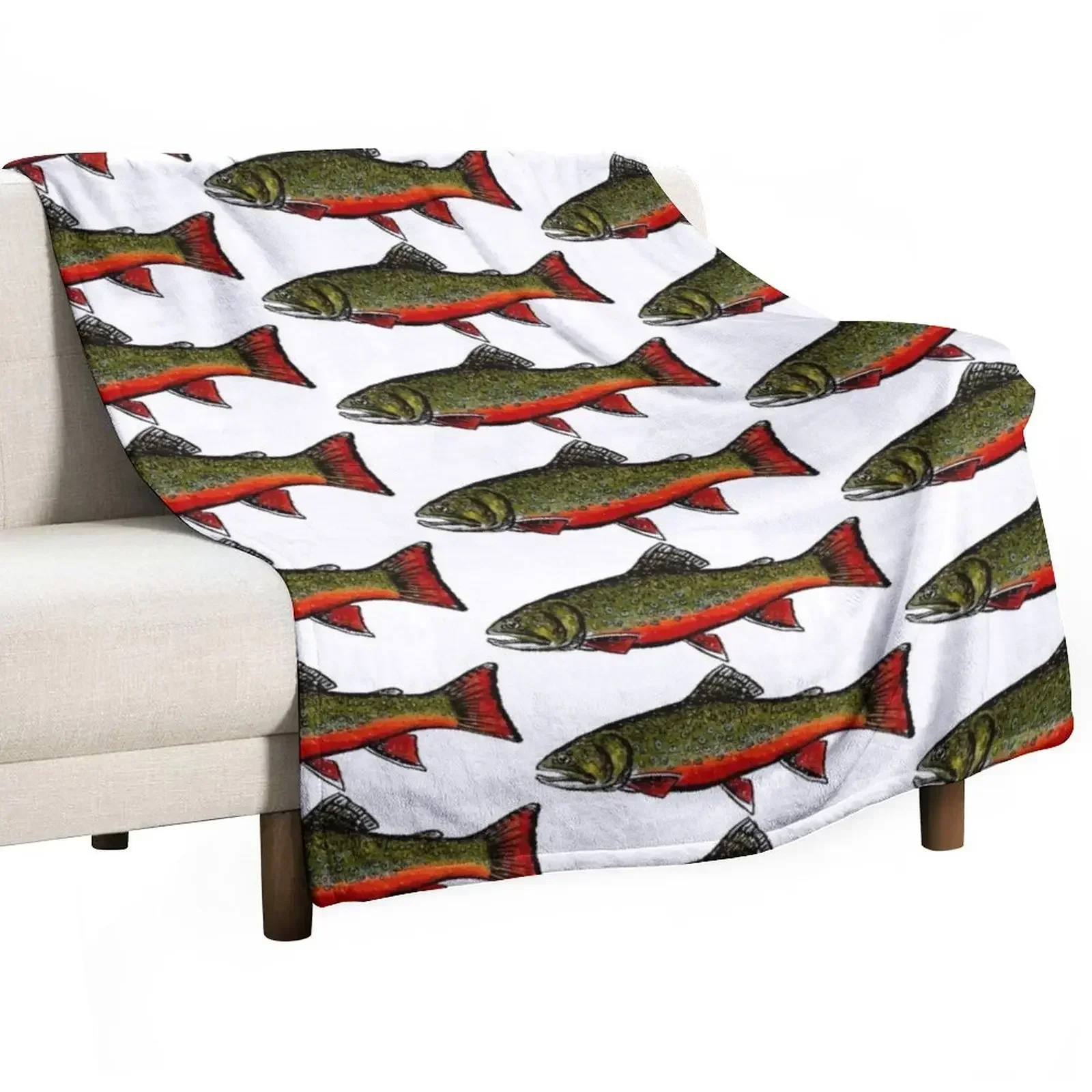 

Brook Trout Throw Blanket Plush Thermal Flannel Fabric Blankets