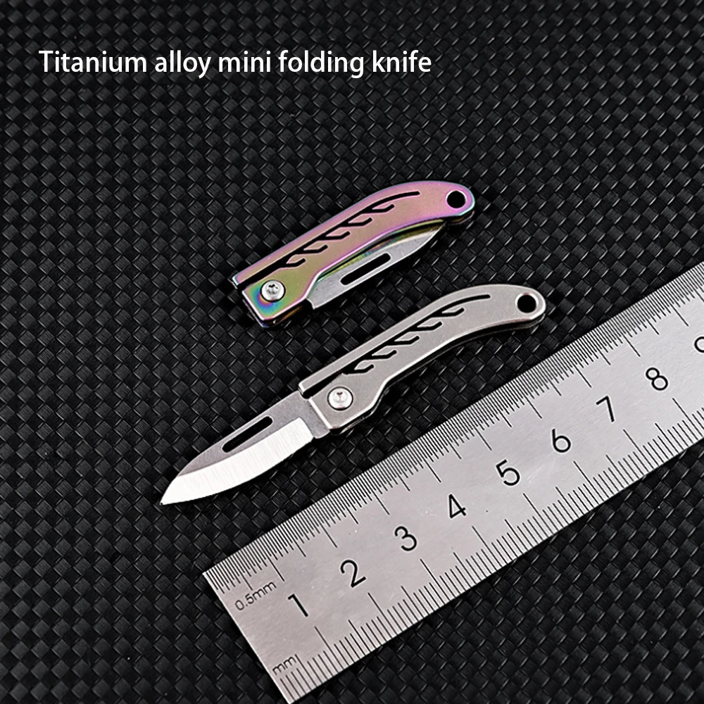 

Titanium Alloy EDC Knife Disassembly Express Portable Key Chain Pendant Defensive Fruit Folding High Hardness Sharp Knife