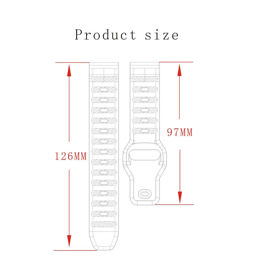Men's Sports Silicone Waterproof Watch Band, 20mm/22mm Replacement Strap