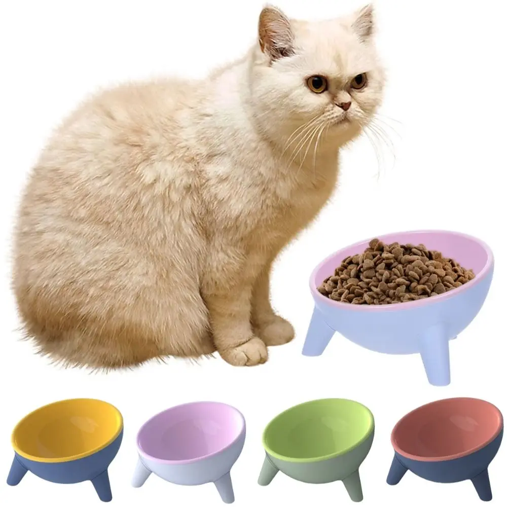 Anti Slip Pet High Footed Bowl 15° Inclination Anti Vomiting Elevated Pet Feeder Bowl Wide Mouth Protect Cervical Vertebra