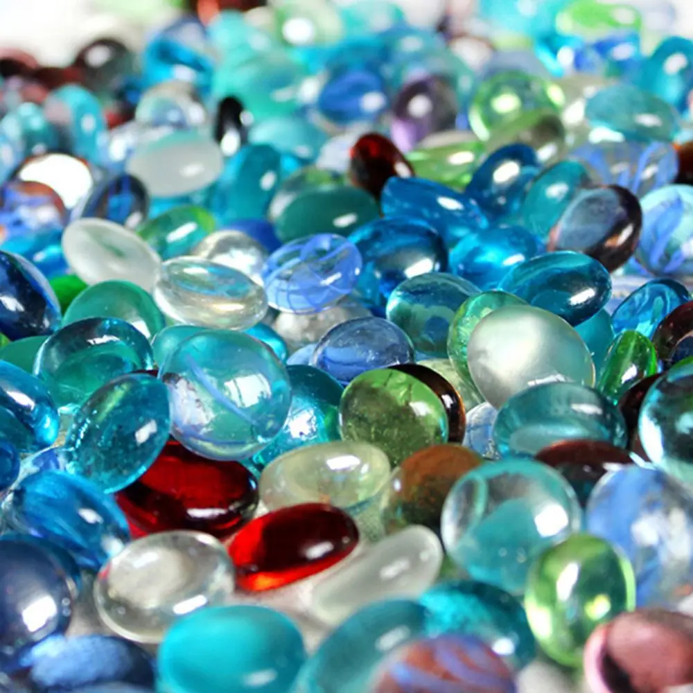 Home Gift Rocks Craft Marbles Decoration Stone Mixed Color Pebbles Beads Fish Tank Glass Stones Aquarium