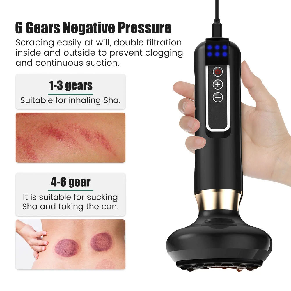 

Electric Cupping Massager Vacuum Suction Cup GuaSha Anti Cellulite Beauty Health Scraping Infrared Heat Slimming Massage Therapy