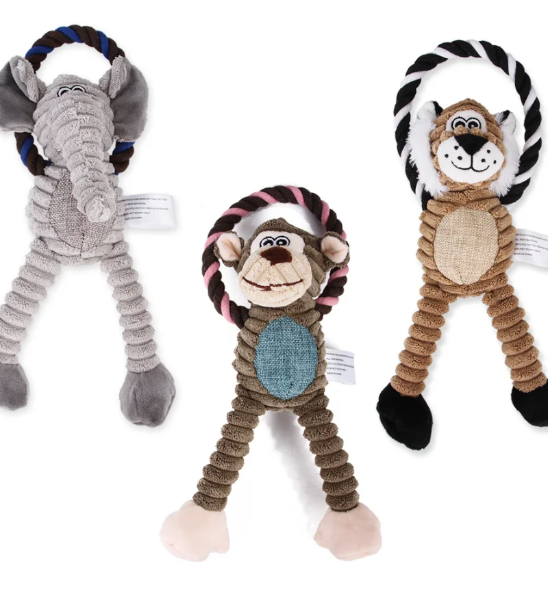 

Corduroy Chew Toys for Puppy, Bite Resistant Pet Toy for Dogs, Squeaker, Dog Training Accessories