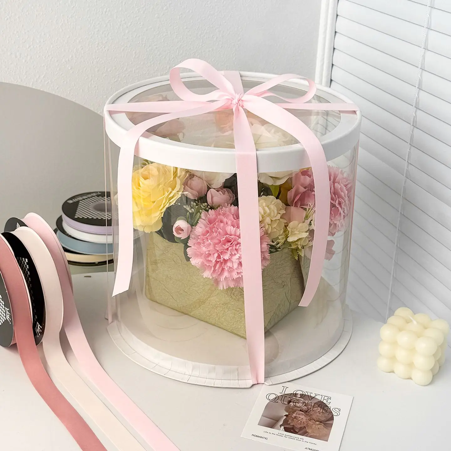 마카롱 양면 무광 리본 순색 선물 리본 꽃 포장 실크 리본 새틴 리본 DIY 바느질 액세서리