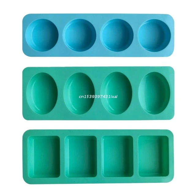 Round Soap Casting Resin Molds Square Oval Soap Silicone Moulds DIY Loofah  Soap Bath-Bombs Epoxy Moulds for Cake-Decor 