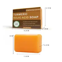 Shampoing au curcuma, savon à l'acide kojique au citron, pour douche et le visage, nettoyage du corps, barre de savon éclaircissante, soins de la peau, 1 pièces 5