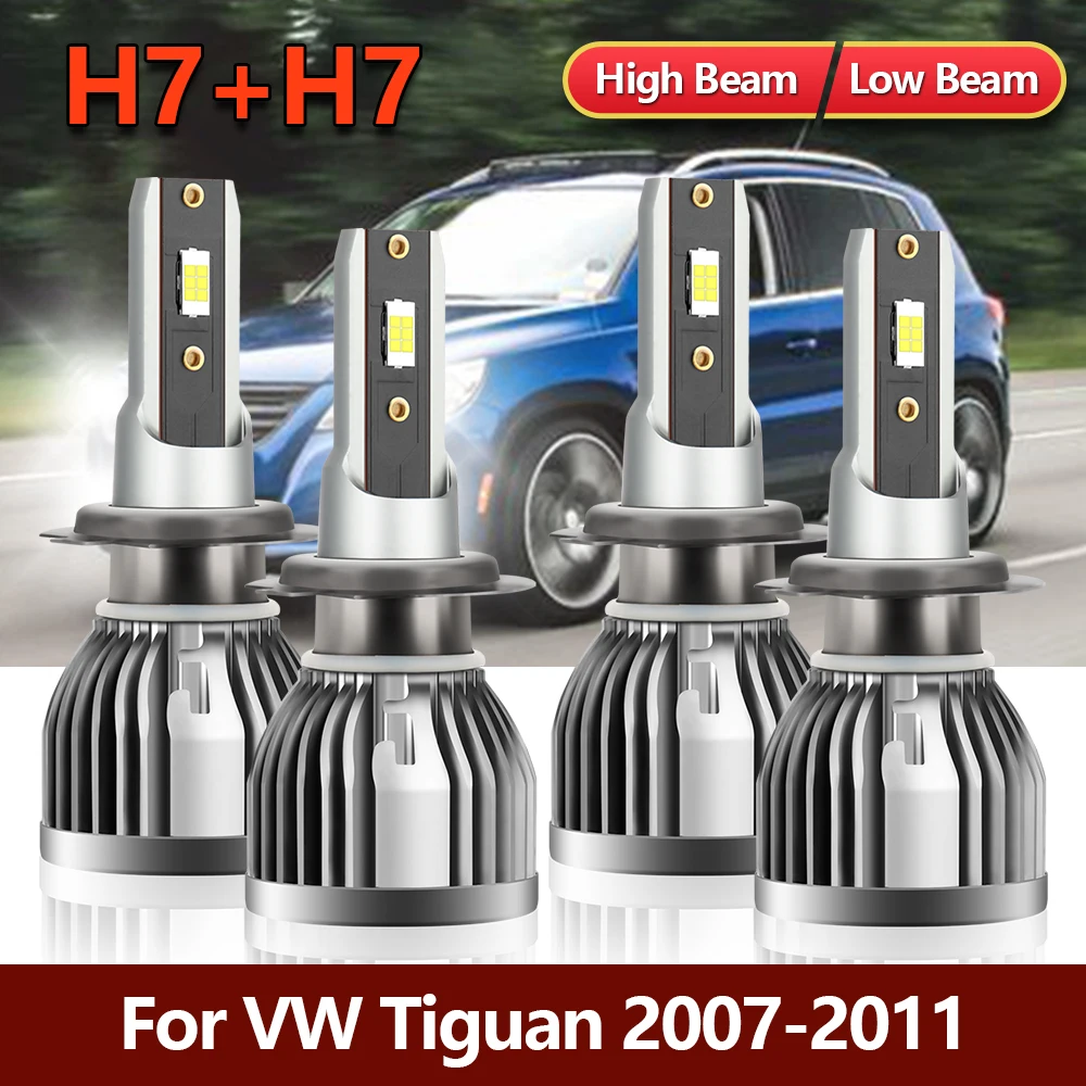 4x LED H7 Headlight High Low Bulbs Combo CSP Brightness Turbo Lamps Kit