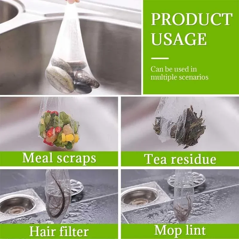 1000-100Pcs Disposable Kitchen Sink Filter Mesh Drainage Screen Sink Garbage Net Sewer Garbage Filter Meal Residue Pool Mesh Bag sink filter,kitchen sink filter,sink strainer,kitchen sink strainer