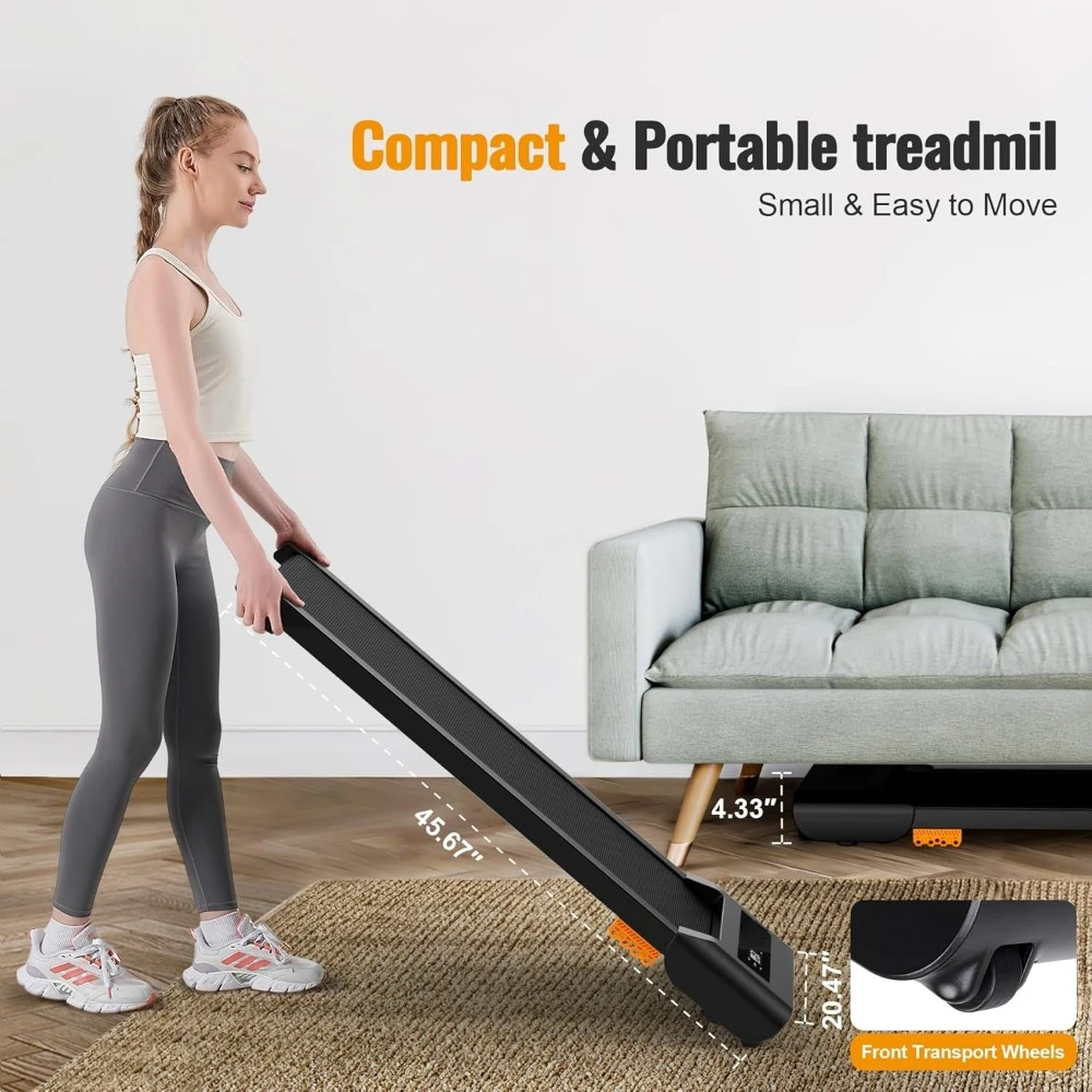Walking Pad, 2.5HP Under Desk Treadmill for Home Office, 300 Lbs Capacity Portable Treadmill with Remote Control & LED Display - Image 6
