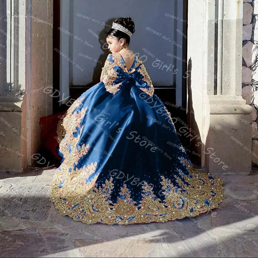 Ball Gown Prom Pageant Dresses Aliexpress Communion Dresses Gsunmmw Gold  Lace Flower Girl Dresses For Wedding