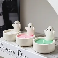 Ins Cartoon Cat Fire Ceramic Candlestick Crafts Household Decoration Atmosphere Holiday Gift High Temperature Resistance 5