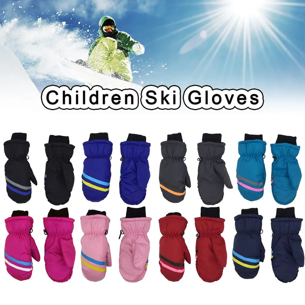 Windproof Waterproof Thicken Warm Winter Must Long-sleeved Mitten Outdoor Riding Children Ski Gloves Snow Snowboard