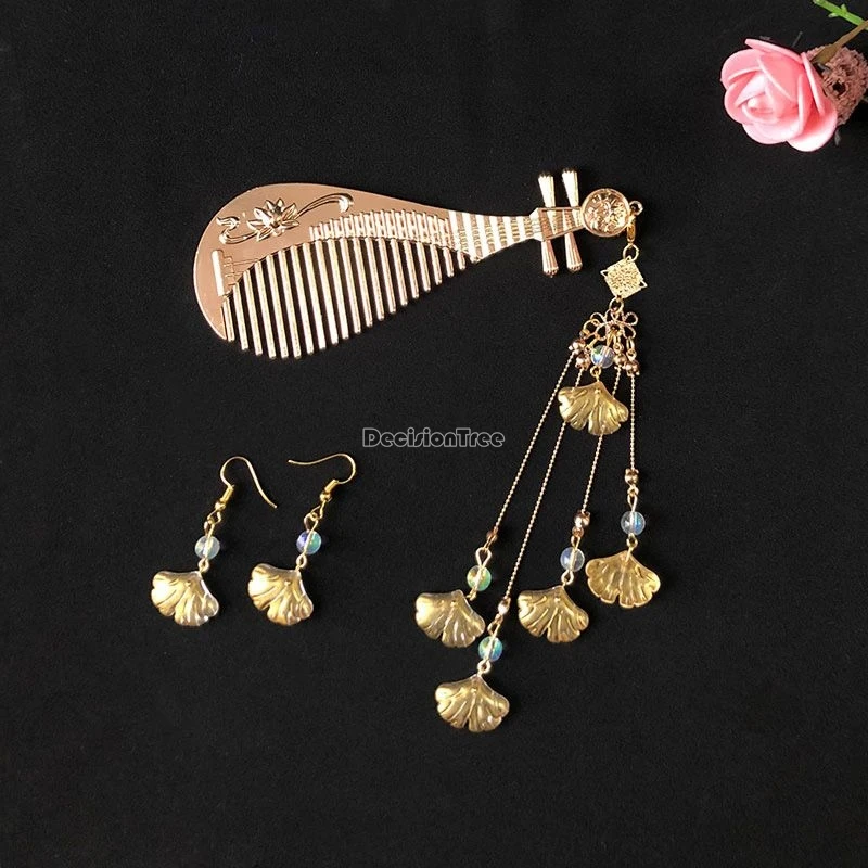 Hanfu hair accessories Pipa comb fringe headdress Ming dynasty style hairpin