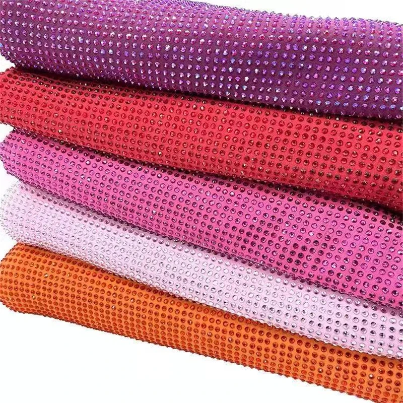 FashionDIYColorRhinestoneMeshFabricSewingCrystalClothRibbon