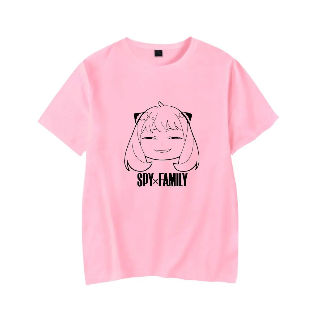 

New Summer SPY×FAMILY T-shirt Women Men Unisex Tees Fashion Hip Hop O-neck Short Sleeve t-shirt Casual Boys Girls Pink Tops