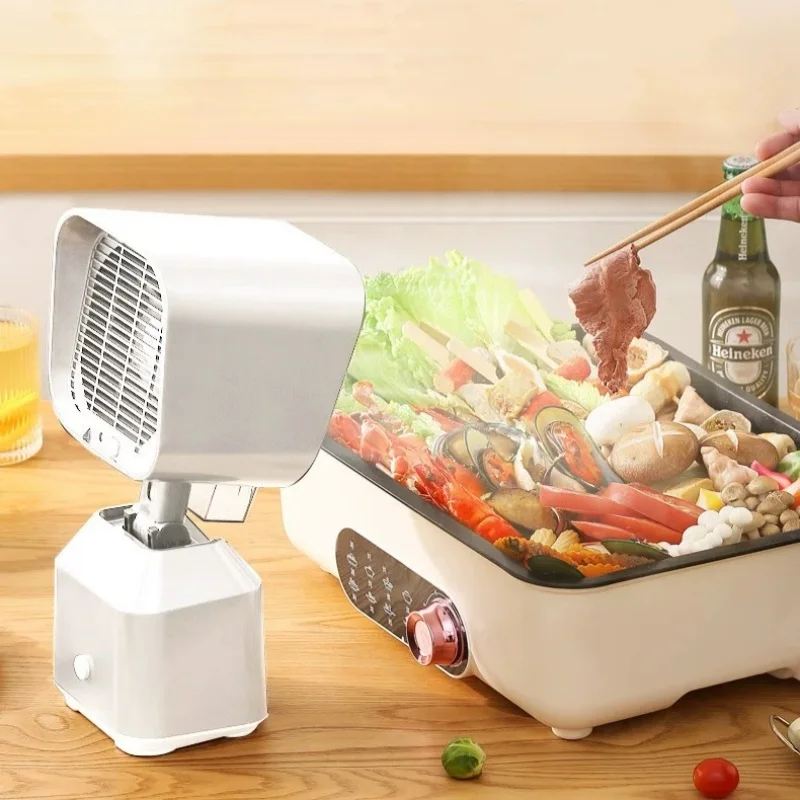 Portable Range Hood 2 Wind Speed 3600rpm Height Adjustable Removable Double Layer Filter Mesh Desktop Kitchen Exhaust Hood Fan