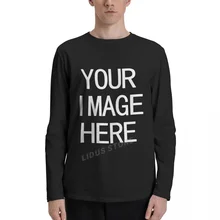 

NO LOGO Price Cotton Long Sleeve Solid Color O-neck T-shirt Tops Tee Customized Print Your Own Design Printed Unisex Tshirt