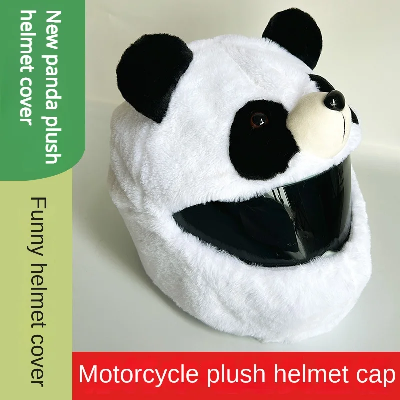 

New Panda Plush Helmet CoversMotorcycle Helmets Cover Creative Cycling Helmets Cover Decorated Gifts To Women Friends
