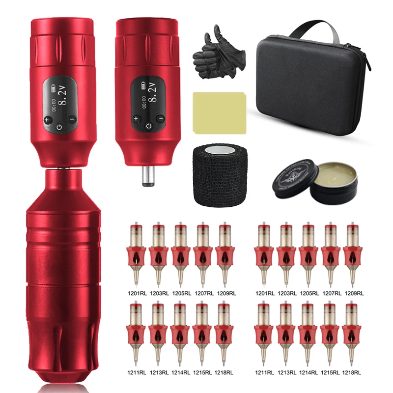 Professional Wireless Tattoo Machine Set With Needle Adjustable Speed