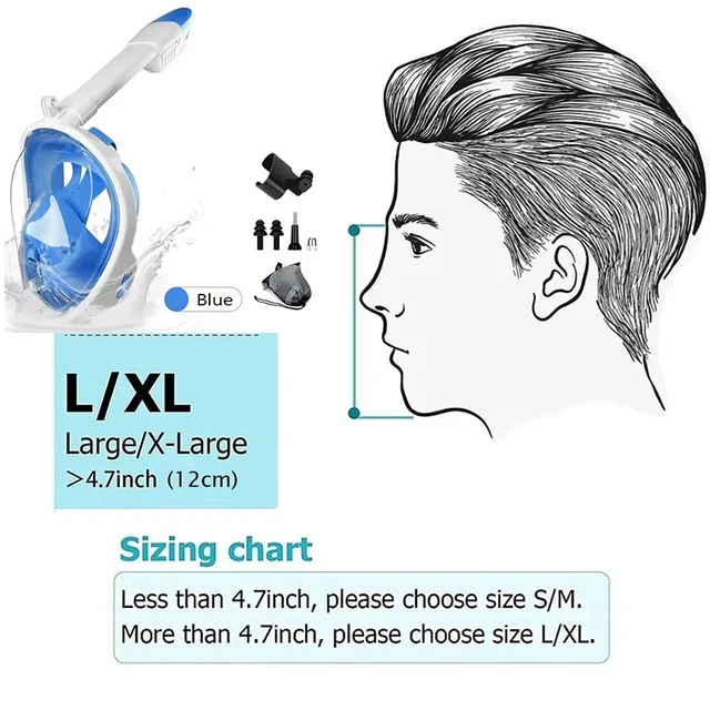 Underwater Snorkeling Full Face Adult Children Swimming Mask Set Scuba Diving Respirator Masks Anti Fog Safe Breathing for Kids 6