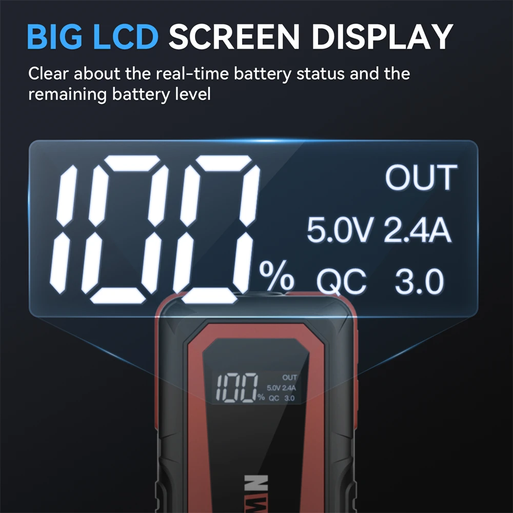 2000A Car Jump Starter Power Bank Portable Emergency Starter Battery Charger Auto Booster for 12V Jump Car Jump Starter Jump Starter