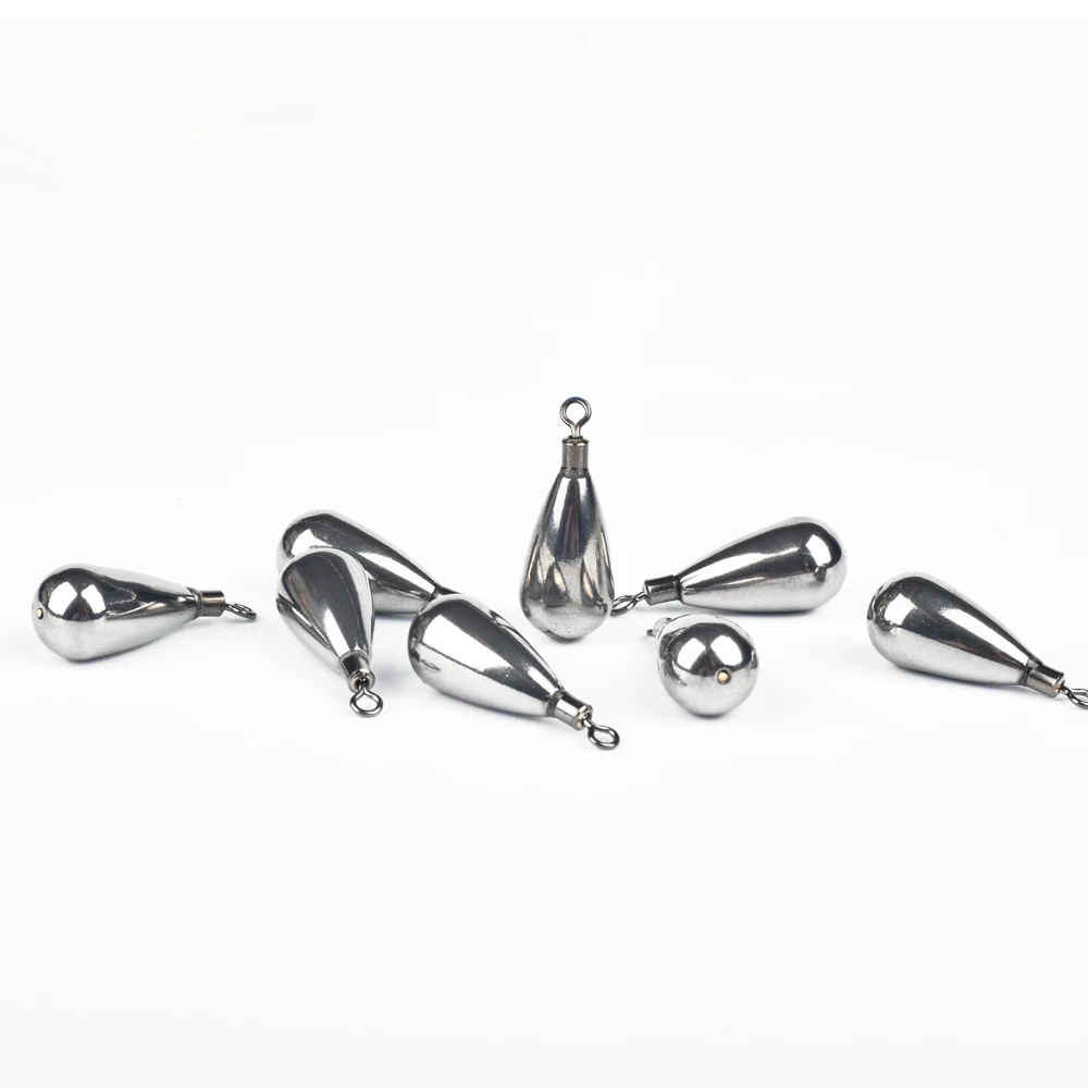 Elite TG 10Pcs Tungsten Sinker Tear Drop Weights Lead-free 1.3g-21g Salmon  Pike Fishing Accessories Texas/Carolina Rig Connector