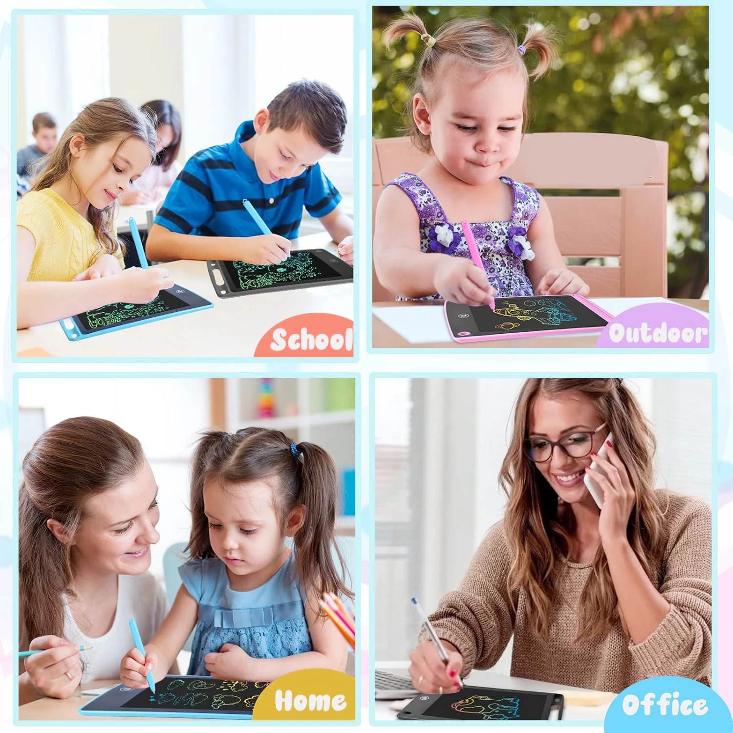 6.5 inch LCD Writing Tablet Drawing Board Montessori Educational Drawing Toys Kids Students Magic Blackboard Toy Christmas Gift