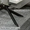 Rectangle Modern Coffee Table, Tempered Glass Top and Metal Tubular Leg, 47.3”Lx23.6”Wx18.1”H,  glass coffee table 6