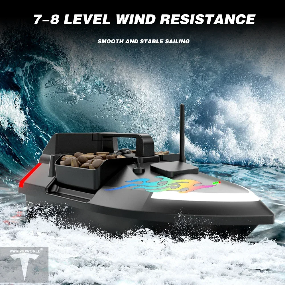 Remote Control Bait Boat 24000mAh 40GPS RC Fishing 2KG Loading