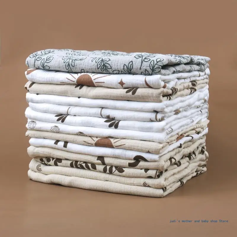

67JC Baby Crepe-Cotton Floral Wrap Blanket Infant Blanket Beach-Towel Crib Sheet Non-fluorescent Newborn Blanket