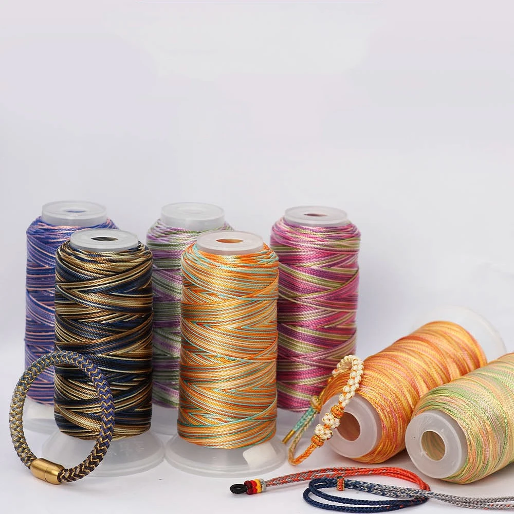 تسعة الأرجواني النار حبلا 18 فروع من قطعة مصبوغ التدرج الألوان شرابة الموضوع اليدوية سوار خيوط المجوهرات