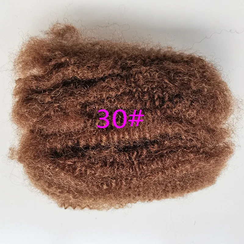Premium 4C Afro Kinkys Bulk Hair 4#30#27#Burgundy 30g/50g Fluffy Human Hair Braiding Bulk Extensions for Women Styling Braiding 5