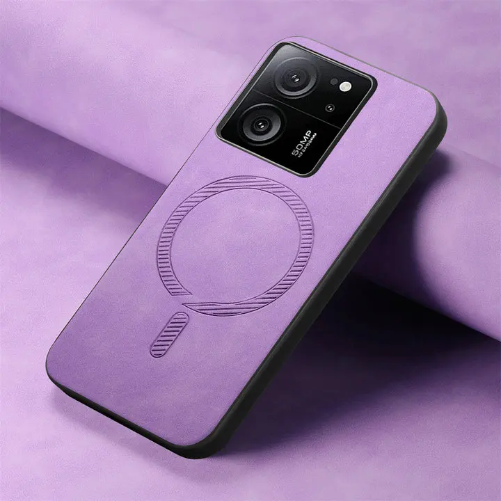 Luxury Leather Magnetic Wireless Charging Phone Case – Premium Back Cover