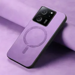 Luxury Leather Magnetic Wireless Charging Phone Case - Premium Back Cover for Realme GT8 Pro (PURPLE)