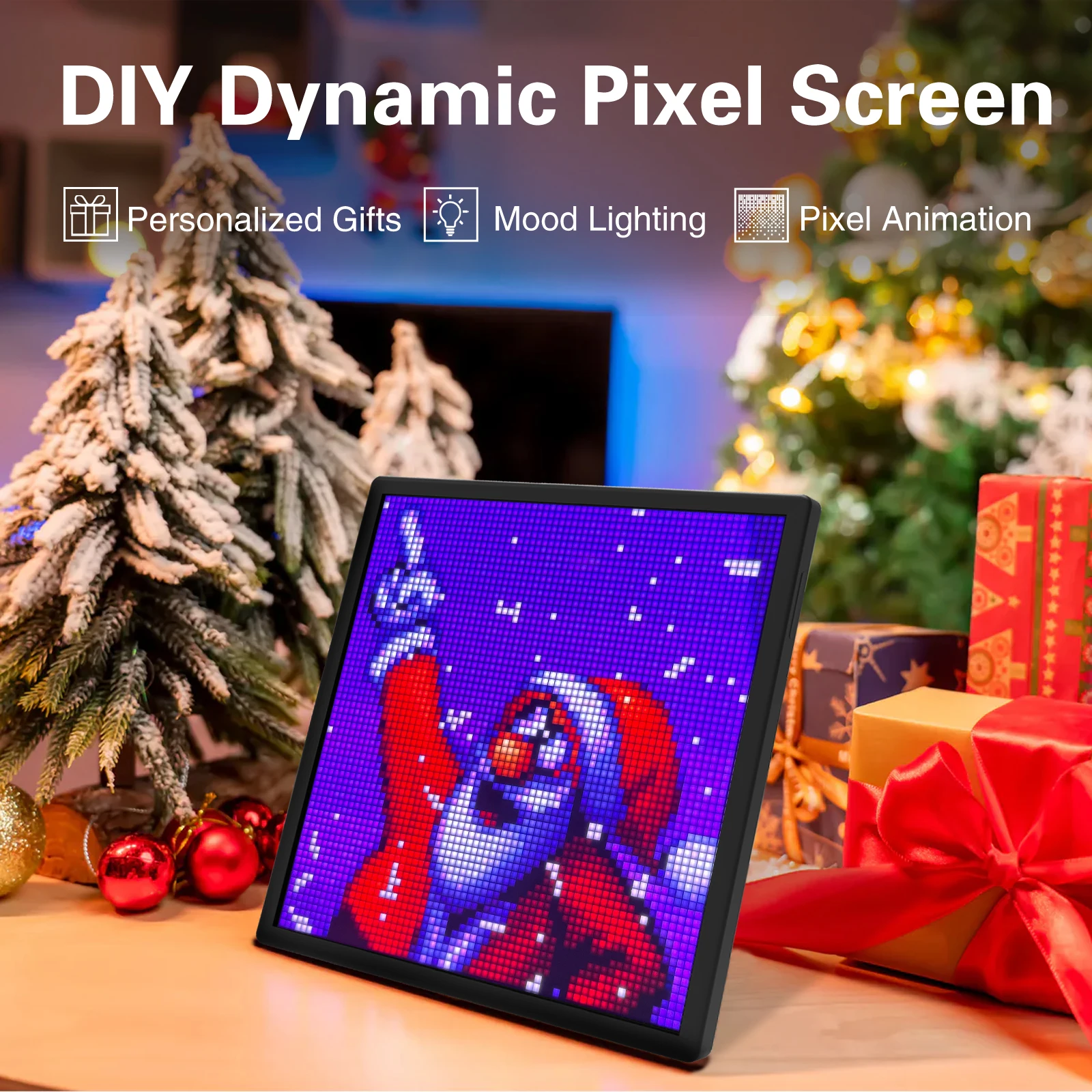 LED Pixel Display 64x64 RGB LED Matrix Panel Programmable Pixel Art Display with Bluetooth APP Control Creative Pixel Screen 2