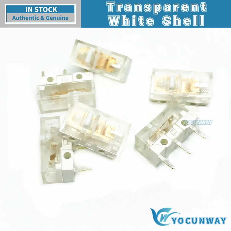 New Original HUANO V2 Transparent White Shell White Dot Micro Switch Mouse Button Repair 5PCS-100PCS tact switch 80 Million Click Lifespan