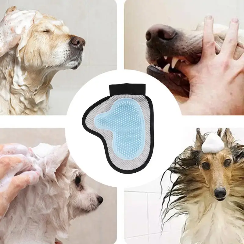 Pet Bath Massage Gloves Cat Hair Deshedding Brush Remover Brush For Animal Gloves Dog Comb For Cats Bath Clean Massage