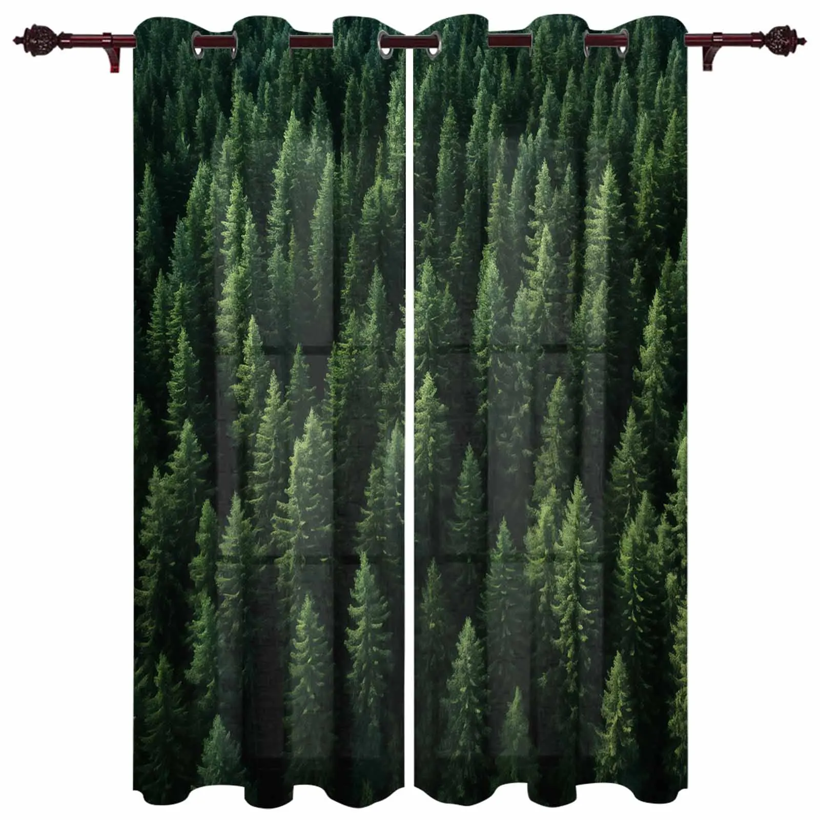 

Обои с изображением лесного дерева, Осенние современные шторы для гостиной, украшение для дома, гостиничные драпировки для спальни, причудливые оконные процедуры
