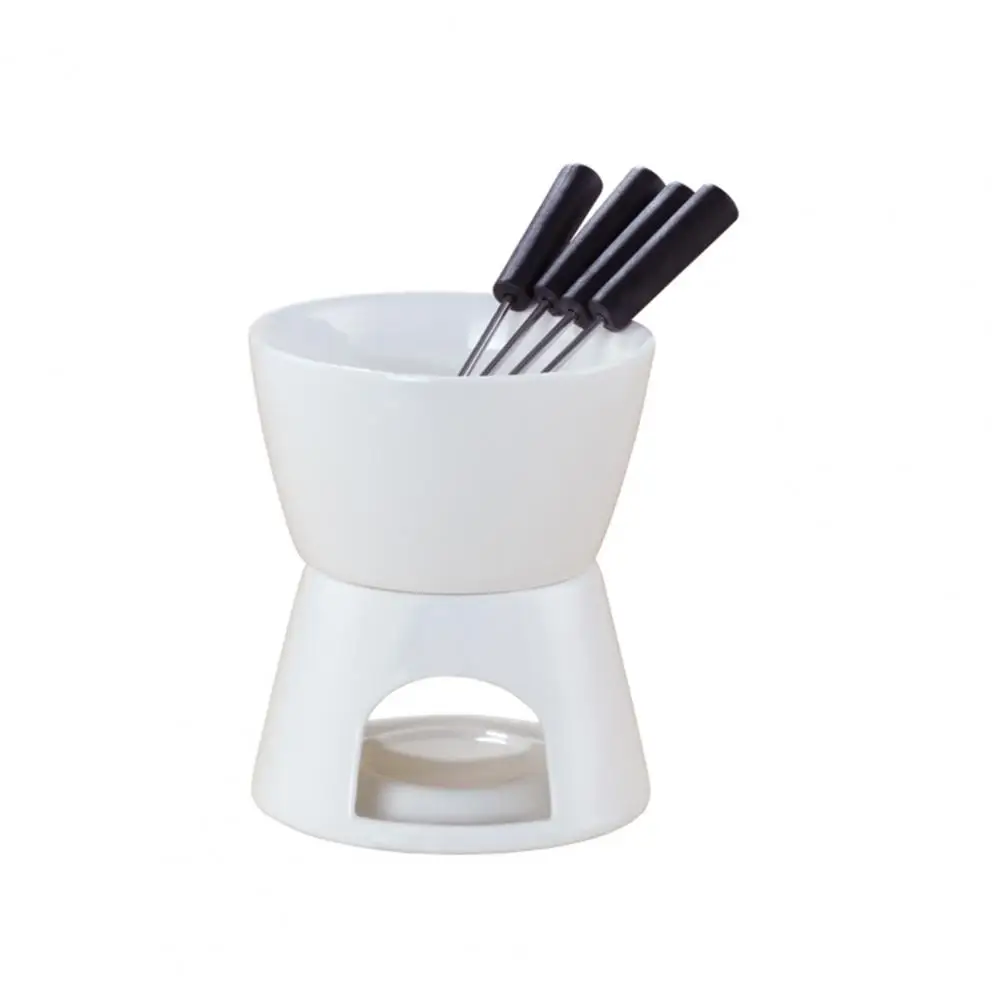 Chocolate Fondue Set Elegant Ceramic Fondue Butter Warmer Set for Chocolate Cheese Caramel High-temperature