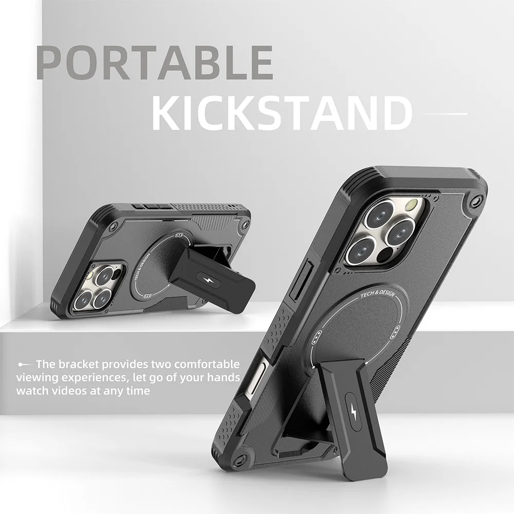 Ultimate Magnetic Armor Protective Phone Case with Invisible Stand