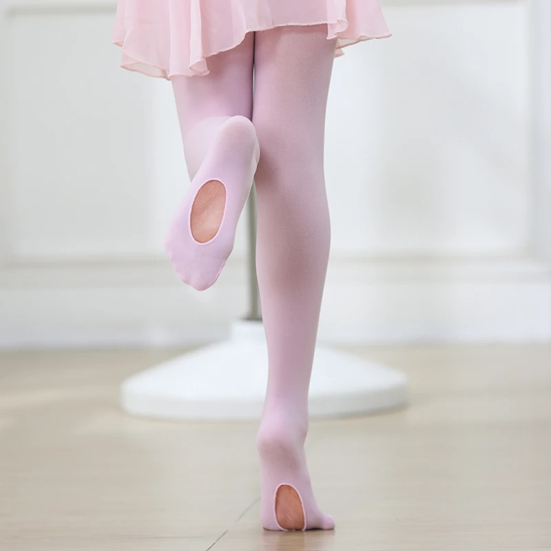 Kids Pantyhose Ballet Tights Toddler Tights Women Girl Footstep style Transition Dance Pantyhose Stockings With Hole baby kids spring autumn
