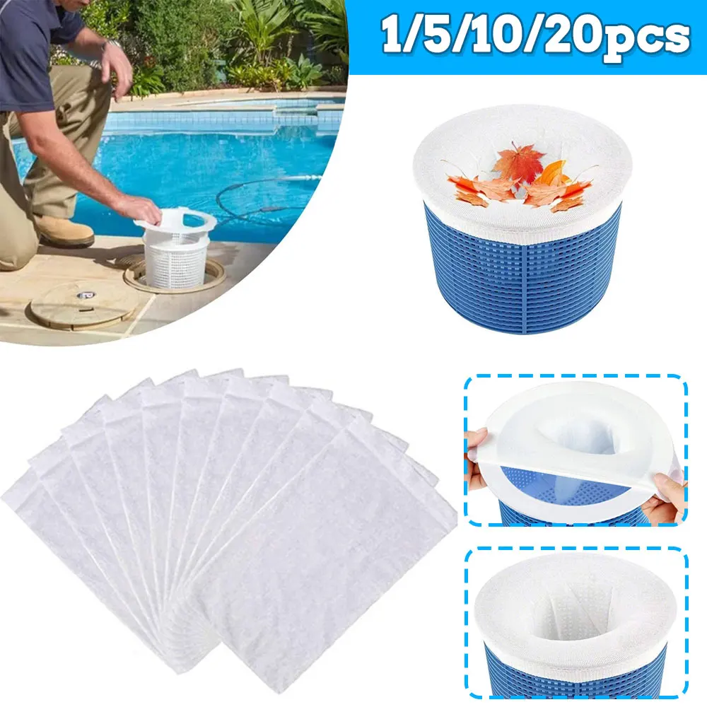 Pool Skimmer Socks Elastic Nylon Mesh Design Pond Debris Leaves Filters Basket Skimmers pool skimmer socks pool cleaning tool Swimming Pool Clean Accessories 1-20Pcs
