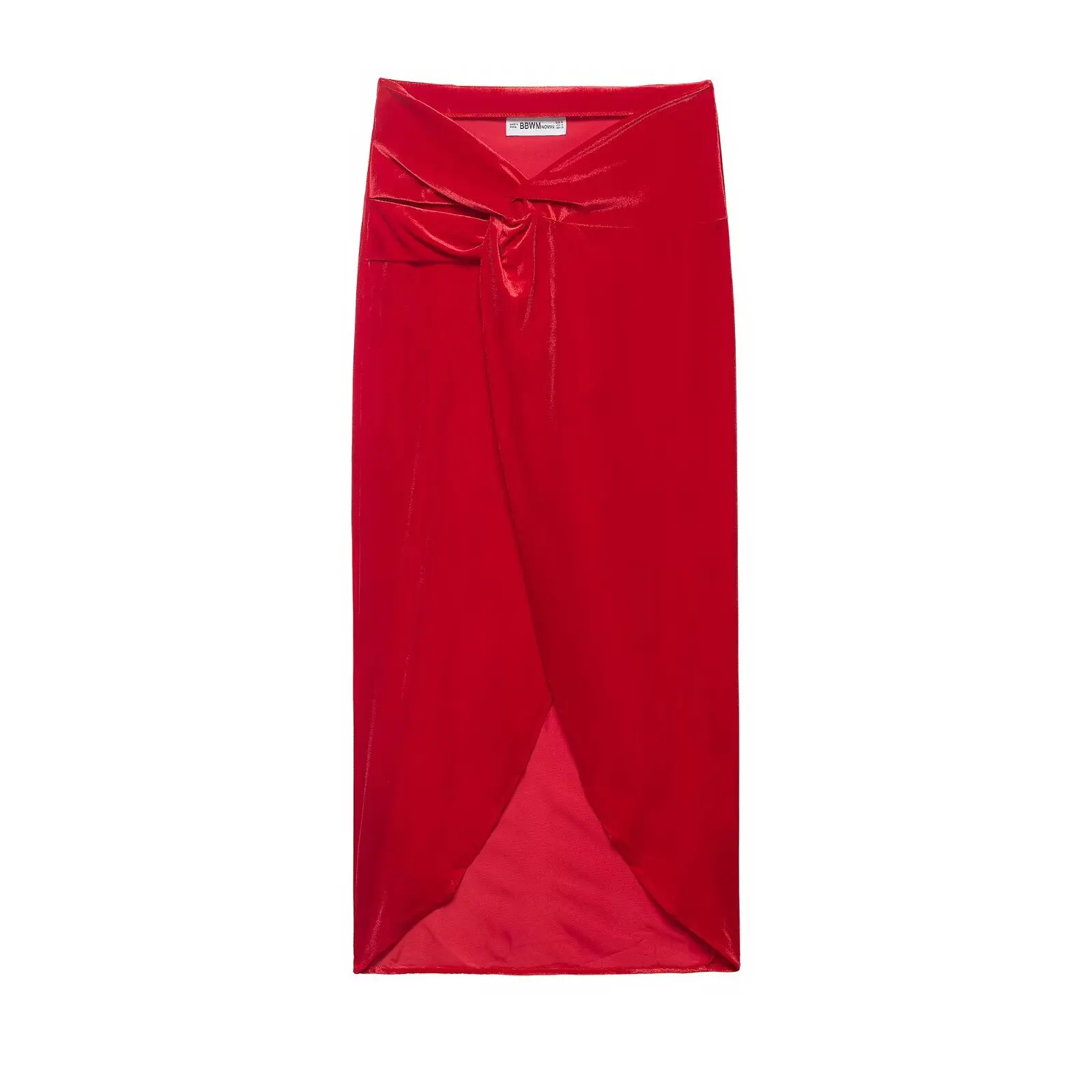 HH Damen Mode Schnür-Top ohne Träger für den Frühling + Seitlicher Reißverschluss Knoten-Dekoration Schlitz Plissierter Midi-Rock Lässiges Zweiteiler-Set – Detail 15