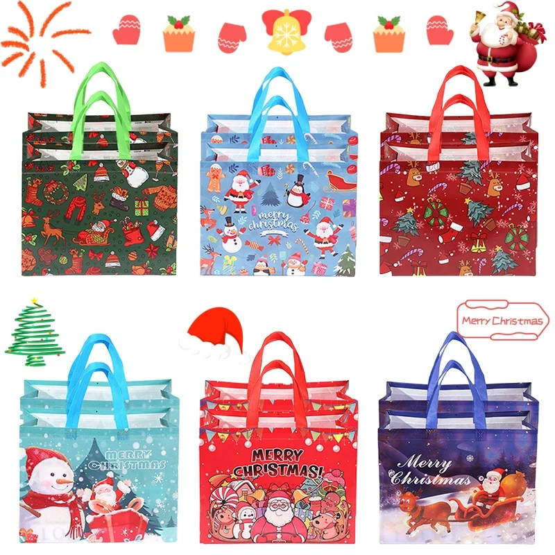 Sweetude 48 Pcs Christmas Nonwoven Gift Bags With Handle Bulk | Desertcart