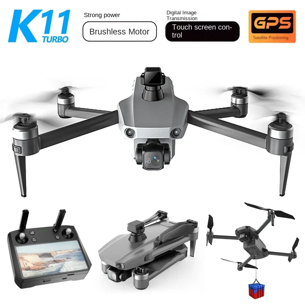 2024 K11 Tubro Brushless Drone With Touch Screen 3-Axis Gimbal GPS 8K Camera FPV  Obstacle Avoidance Aerial Photography Dron Toy