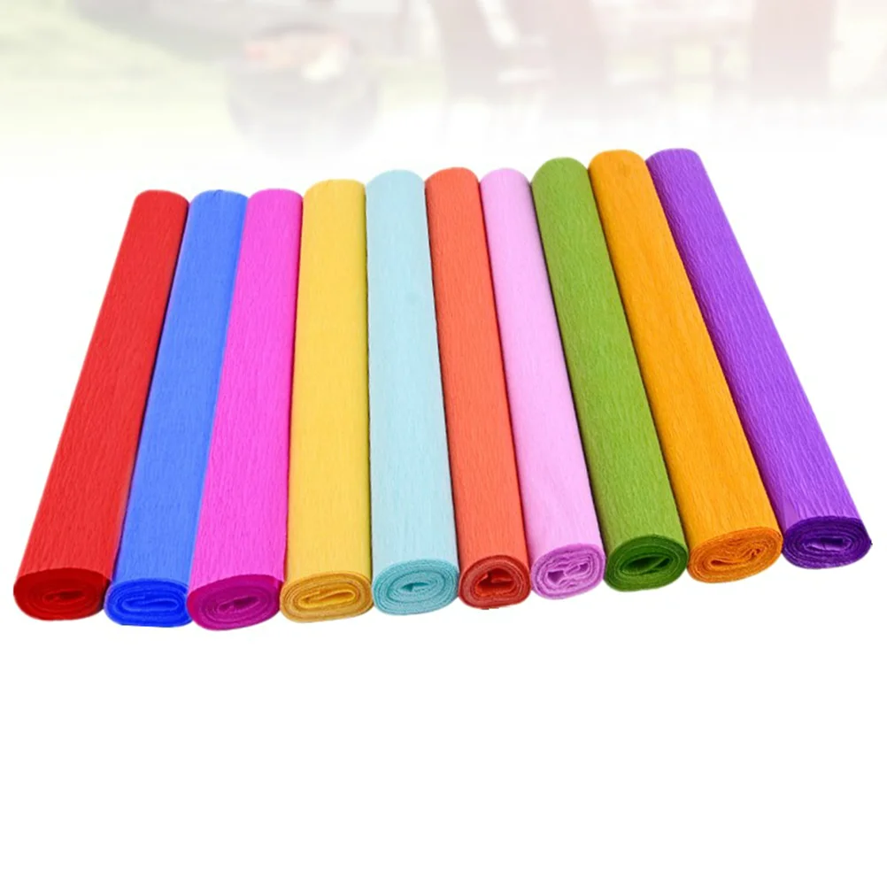 

10 Rolls Crepe Paper for DIY Assorted Color Kids Streamer Decorate Craft Crinkled