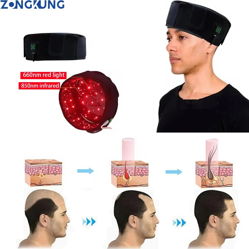 

70Pcs Leds Red Light Hair Massager Cap 660&880nm Near-infrared Repairing Hair Damage Growing Hair Reduce Loss Promotes ReGrowth