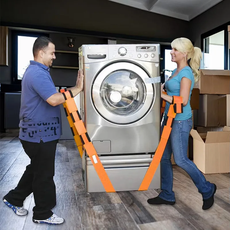 2-Person Labor Saving Furniture Moving Straps - Heavy Duty Lifting Belt for Appliances Mattresses with Adjustable Tension（2 pcs）